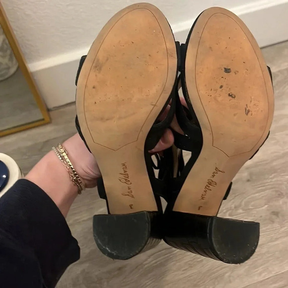 Sam Edelman Yardley Suede/Crocodile Lace-Up Heels - Picture 8 of 8